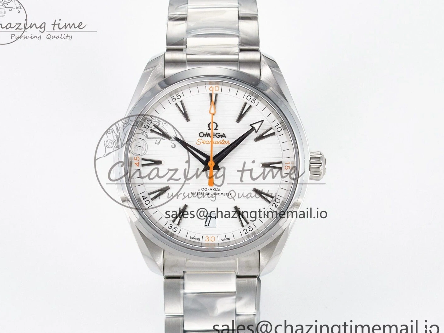 0302 ModernLook Aqua Terra 150M Master Chronometers VSF 1:1 Best Edition White Dial Orange Hand on SS Bracelet A8900 Super Clone 7650